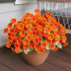 HyeFlora Dahlia Artificial Flowers for Outdoors Faux Plants Spring Decoration, 6 Bundles Fake Outdoor Flower Realistic Daisy UV Resistant Silk Flowers for Outside Planter Patio Yard Garden Porch Home