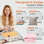 Vacuum Bags for Travel with USB and TYPE C Pump,vacuum seal travel bags,15 Pack Carry-on Size Compression Packing Bags for Luggage,Space Saver for Clothes and Clothing Travel(Grey)