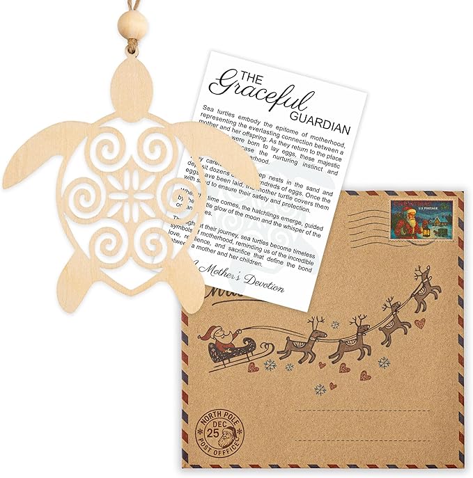 The Graceful Guardian Sea Turtle Ornament with Story Card, Sea Turtle Gifts for Women, Mothers Day Hanging Ornament for Mom, Mothers Day Tree Ornaments, Christmas Motherhood Story