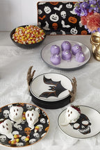 Oneida Serveware, Vintro Halloween Hors D'Oeuvres Tray, Made of Porcelain, Dishwasher Safe, Halloween Decor Indoor, Spooky Party Table Decorations, Fall Decor, Rectangular (1 Piece, 9.75 x 6.25-Inch)