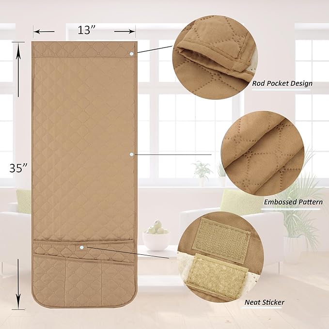 LuckyJoy Real Recliner Arm Caddy - Waterproof Bedside Remote Control Holder & Organizer, Non-Slip, Durable, 35"x13", Sand, 1 Pc