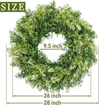 28 Inch Large Eucalyptus Wreaths for Front Door Artificial Green Leaves Greenery Indoor Outdoor Wreath Home Decor Porch Window Wall Farmhouse Door Decorations Spring Summer Fall All Seasons