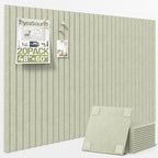 Large Cork Board for Wall 48" x 60" Sage Bulletin Board with Safe Removable Adhesive Squares for Pictures Photos, Alternative CorkBoard Felt Pin Boards Tiles for Office Classroom Wall Decor - 20 Pack