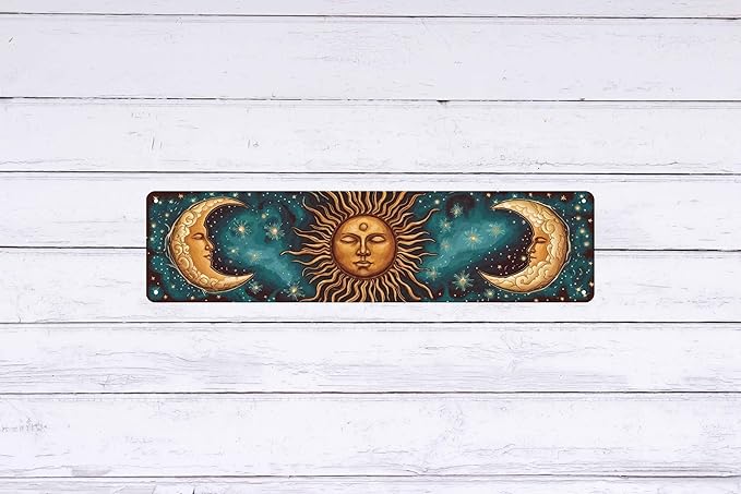 Sun and Moon Metal Sign 4x16 in Decorative Iron Metal Plaque for Door Wall Home Room Farmhouse Street Store Garage Bar Garden Cafe Decor