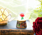 Disney Beauty and the Beast Mini Light-Up Adult Snow Globe with Glitter | 3 Inches Tall
