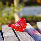 H&D HYALINE & DORA Crystal Handmade Red Bird Figurine Gifts for Bird Lovers Women Men Blown Glass Birds Collectible Figurines for Desk Table Home Office Decor