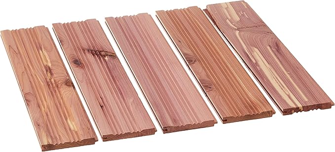 Household Essentials CedarFresh 25003-1 Interlocking Cedar Wood Plank Drawer Liners | Set of 5, Brown, 3.5 x 13.375x 0.375 inches