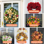 15" Clear Wreath Hanger for Front Door, Invisible Over The Door Hook, Non-Scratch 10lb Heavy Duty Year-Round Decor & Organization for Christmas, Easter, Home