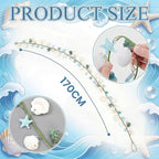 5.58 ft Coastal Decor Shell Garland Beach Mantel Swag Decor Seashell Starfish Centerpiece Garland Conch Beach Decorations for Table Wall Bedroom Home Dining Doorway Weddings