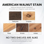 Fun Memories Floating Shelves for Wall Set of 2, Rustic Solid Elm Wood Wall Shelves 24 Inch - Invisible Bracket Mount for Living Room, Bathroom, Bedroom, Kitchen, Walnut