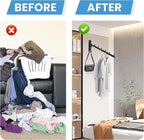Swing Clothes Hanger Rack, Garment Racks Folding Clothes Bar Wall Mounted, 180°Rotation Laundry Drying Rack 304 Stainless Steel Space Saving for Laundry Room Bedroom Balcony, 11.93" Long