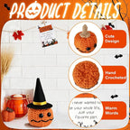 Crochet Pumpkin, Cute Emotional Support Pumpkin with Wizard Hat for Halloween, Funny Gifts for Adults, Women, Men, Friends, Family