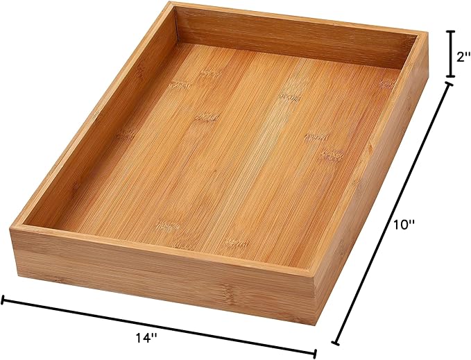 YBM HOME & Kitchen Bamboo Drawer Organizer Box 14" Lx10 Wx2 H #319