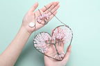 JOVIVI Tree of Life Feng Shui Crystal Heart Hanging Ornament Rose Quartz Gemstones Healing Stones Yoga Meditation Window Wall Hanger for Home Wedding Decor