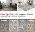 Keen Home Design 5x7 Rug - Machine Washable Area Rug with Non-Slip Backing, Ideal for Living Room, Dining Room, Bedroom - Vintage, Easy Clean, Durable, Low Pile Rug - (5' x 7')