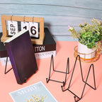 Mixweer 12 Pcs Book Stands for Display Metal Picture Frame Stand Book Plate Picture Holder Easels Photo Holder for Decorative Display(4.3 Inch, 6 Inch,Black)
