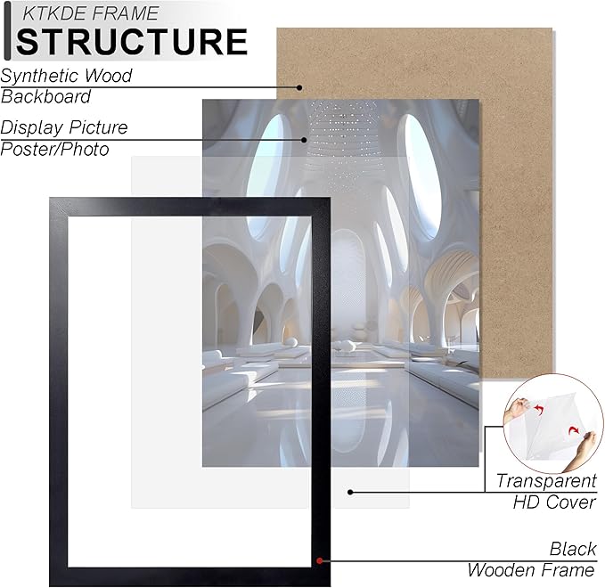 KTKDE 8.5x11 Picture Frame set of 3, Certificate Document Frame Diploma Frames Black, Poster and Photo for Wall Hanging or Tabletop with Shatter Resistant Plexiglass Home Decor best gift