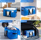 TAILI Extra Large Moving Bags, 8 Pack Blue Heavy Duty Totes For Storage with Visible Window, Wrap Around Handles, Storage Bags for Space Saving, Alternative to Moving Boxes