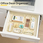 Vtopmart 25 PCS Clear Plastic Drawer Organizers Set, 4-Size Versatile Bathroom and Vanity Drawer Organizer Trays, Storage Bins for Makeup, Bedroom, Kitchen Gadgets Utensils and Office