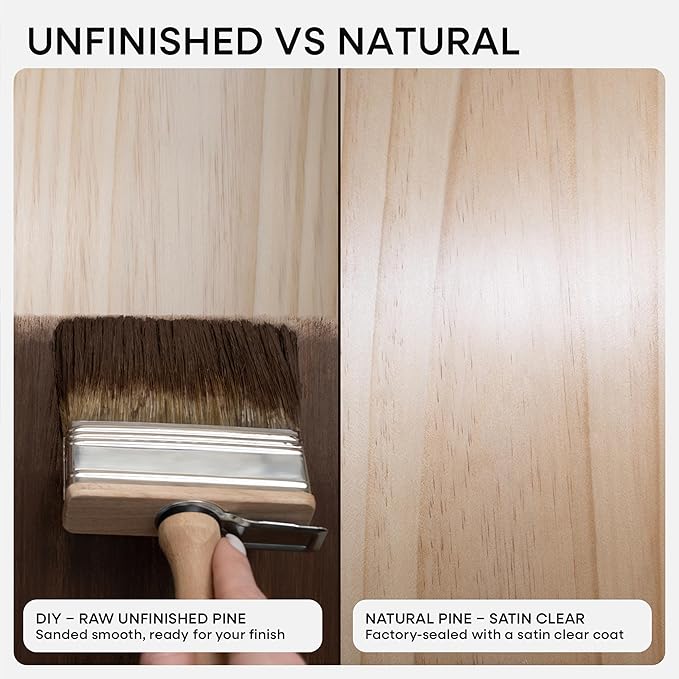 Homeforia 18 inch Wood Floating Shelves, High End Solid Natural Wood 18inch Floating Shelf for Wall Mounted, Unfinished Wooden 18in Floating Shelves, Heavy Duty Bracket, 18 X 6.5 X 1.75 inch, Set of 2