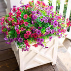 Artificial Flowers for Outdoors Daisy 12 Bundles for Home Decoration, Faux Flower Fake Plants Outside Decoration with Eucalyptus UV Resistant for Planter Porch Patio Yard Garden