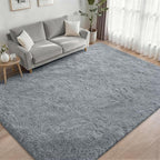 Fluffy 4x6 Area Rugs for Living Room Bedroom: Ultra Soft Shag Rug Non-Slip Non-Shedding Small Plush Bedside Rug Indoor Floor Carpets for Kids Room Playroom Entryway Nursery Dorms Home Decor Gray