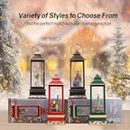 12" Christmas Snow Globe Lantern with Angel and Dove - Water Glittering LED Light Lantern with Music - Vintage Xmas Angel Gifts - USB Plug or Battery Operated Home Decor (Angel)
