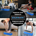 EVERYMATE Squat Block Athletic Balance Trainer for Stretching, Fitness, and Physical Therapy, Improve Balance, Stability, and Athletic Performance, Home Gym and Personal Training Equipment