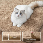 Fluffy Area Rugs 9x12 Living Room Bedroom: Ultra Soft Shag Rug Upgrade Non-Slip Non-Shedding Large Fuzzy Plush Carpet Indoor Floor Carpets for Kids Room Playroom Nursery Dorms Home Decor Beige