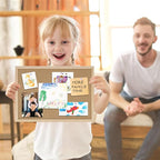DAHAPYBOO Cork Board Bulletin Board,17"X 12" Cork Board for Office with Pin Oak Wood Boards,Hanging Corkboards for Office Home School Message Board or Vision Board Decoration.