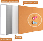 maxtek Large Cork Board 48 x 36 in, Bulletin Board for Walls, 4'x 3' Extra Aluminum Framed Corkboard, Foldable Wall Mounted Pin Memo Notice Cork Board for Office, Home Wall Display