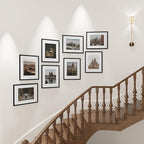 Vittanly 16x24 Picture Frames Set of 9, Shatter Resistant Plexiglass, Display 12x18 Pictures with Mat or 16x24 without Mat, Photo Frames for Wall or Tabletop, PVC Frame, Black