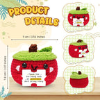 HEXMOZ End of Year Teachers Gifts - Apple Gift for Teachers - Daycare Teacher Appreciation Gifts - Thank You for Being Such an Important Part of My Story Handmade Collectible Crochet Plush Doll