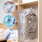 Hanging Vacuum Storage Bags with Electric Pump, 4 Pack (53 x27.5 inch), Vacuum Seal Bags for Clothing, Garment Storage for Short Jacket, Suits, Dresses, Closet Organizer Space Saving