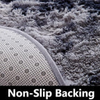 FJZFING Tie-Dyed Dark Grey Round Rug Ultra-Soft Plush Modern 6x6 Circle Area Rug for Kid's Bedroom, Fluffy Shag Circular Rug for Nursery Room, Non-Slip Tie-Dyed Dark Grey Rug for Teen's Room