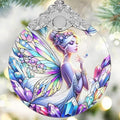 Jocidea Enchanting Fairy Christmas Ornament - Stained Glass Hanging Decor for Tree - Gift for Friends, Sisters