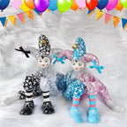 Maxyoung 14 Inch Porcelain Clown Doll Vintage Dolls Figurine, Collectible Figure, Hand Painted Toy, Christmas Halloween Birthday Gift, Twisted Body