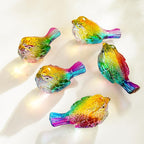 H&D HYALINE & DORA Set of 2 Crystal Birds Figurine Bird Gifts for Women Men Bird Lovers Handmade Glass Animal Figurines for Home Shelf Decor (Multicolor)