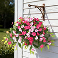 Artificial Fake Hanging Flowers Plants Basket for Outdoors Outside Decoration UV Resistant Faux Silk Flowers Look Real Plastic Flowers for Spring Planters Home Porch Patio Garden Decor