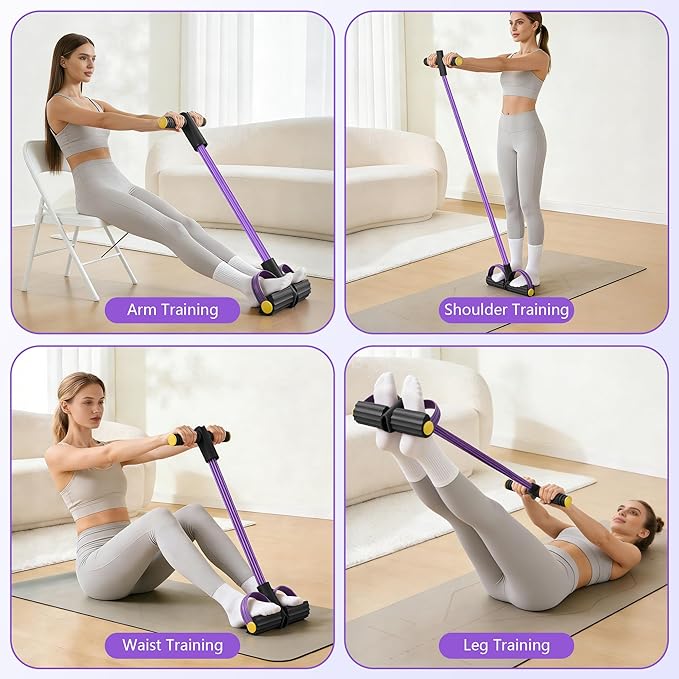Upgraded Pedal Resistance Band with Handle, Soft Durable Fashion Puller Exercise with Thickened 6 Tension Ropes, Tube Pedal Resistance Device for Abdomen, Waist, Arm, Leg, Core/ABS