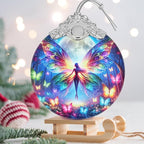 Butterfly Elf Stained Glass Orament - Christmas Ornament - Christmas Decorations for Tree - Holiday Present ldeas - Gift Exchange