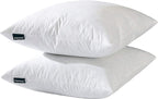18x18 Decorative Throw Pillow Inserts-Down Feather Pillow Inserts-Square-Cotton Fabric-Set of 2-White.