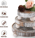 VIVIRBIEN 3PCS Wood Risers for Decor Mini Wooden Stool Display Stand with Removable Feet Farmhouse Rustic Decor Risers for Display Decorative Wood Pedestal Stand for Candles, Plants, Cups