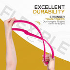 Premium Velvet Hangers 50 Pack Ultra Thin Non Slip Adult Felt Space Saving Suit Hanger for Closet Heavy Duty Coat Pants Jackets Dress Hangers 360° Swivel Hook Hold Upto 10 lbs Dark Pink