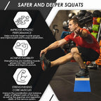 EVERYMATE Squat Block Athletic Balance Trainer for Stretching, Fitness, and Physical Therapy, Improve Balance, Stability, and Athletic Performance, Home Gym and Personal Training Equipment