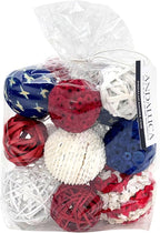 ANDALUCA Decorative Balls Bag Bowl Filler 4th of July Home Decor (Red, White & Blue)