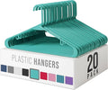 Plastic Hangers 20 Pack Aqua - Clothes Hangers - Makes The Perfect Coat Hanger and General Space Saving Clothes Hangers for Closet - Percheros Ganchos para Colgar Ropa Hangars