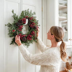 MCFULL 12 in Wreath Hangers for Front Door,Sturdy Metal Wreath Doors Hangers,Over The Door Hooks for Front Porch Decor,White Garland Hooks Holders for Halloween Christmas Decorations