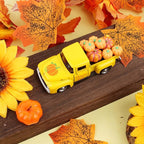 Fall Tiered Tray Decor Pumpkin Metal Truck with 8 PCS Plastic Pumpkin Fall Centerpieces for Thanksgiving Tables Home Kitchen Mantel Shelf Bookshelf Coffee Mini Truck Decorations