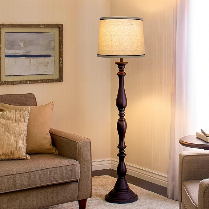 Drum Lampshades Set of 2, Medium Fabric Lamp shades for Table Lamps, Floor Lamps, Beige Linen Lamp shades 11.6" Top x 12.6" Bottom x 9.8" High Spider Fitter, Replacement Lampshades, Assembly Required